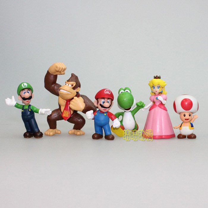 Super Mario Bros Peach Toad Mario Luigi Yoshi Donkey Kong 8cm 1.jpg